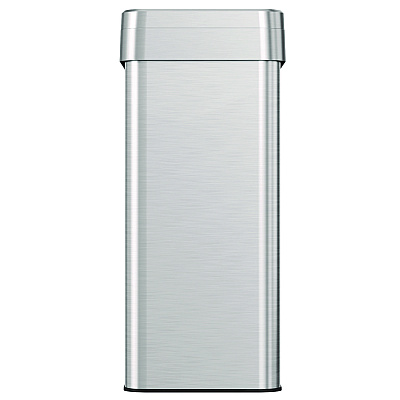 HLS Commercial Open Top Trash Can, Rectangular, 16 gal, Plastic/Stainless Steel, Silver (HLMHLS16UOT)