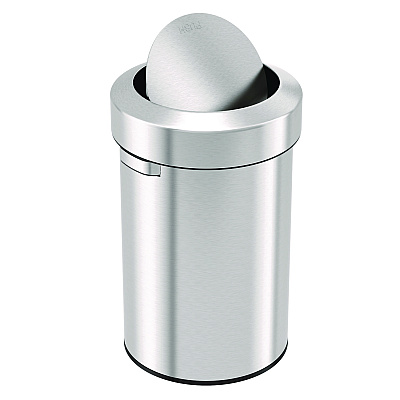 HLS Commercial Swing Top Trash Can, 17 gal, Stainless Steel, Silver (HLMHLS17FTS)