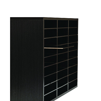 AdirOffice Wooden 27 Compartment Literature Organizer, 27 Sections, Letter Size, 31.49 x 11.81 x 21.65, Black (ALHIOF20101BLK)
