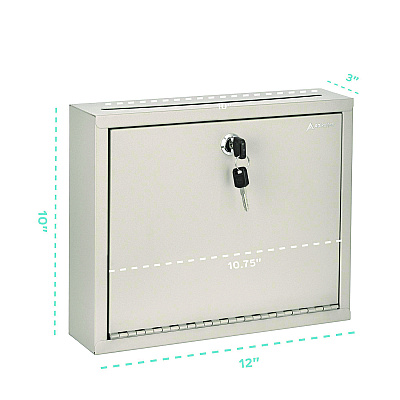 AdirOffice Large Size Steel Multi-Purpose Secure Drop Box, 12 x 3 x 10, Beige (ALHI63103BEI)