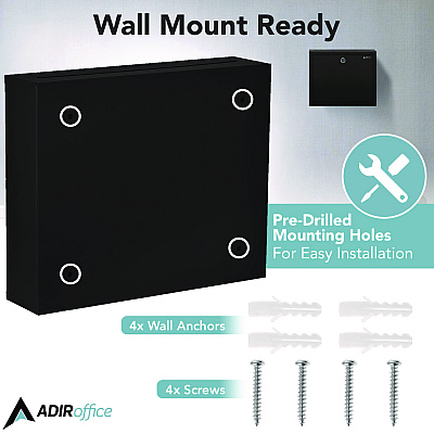AdirOffice Large Size Steel Multi-Purpose Secure Drop Box, 12 x 3 x 10, Black (ALHI63103BLK)