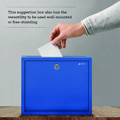 AdirOffice Large Size Steel Multi-Purpose Secure Drop Box, 12 x 3 x10, Blue (ALHI63103BLU)