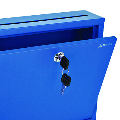 AdirOffice Large Size Steel Multi-Purpose Secure Drop Box, 12 x 3 x10, Blue (ALHI63103BLU)