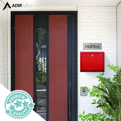 AdirOffice Large Size Steel Multi-Purpose Secure Drop Box, 12 x 3 x 10, Red (ALHI63103RED)
