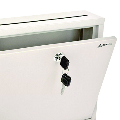 AdirOffice Large Size Steel Multi-Purpose Secure Drop Box, 12 x 3 x 10, White (ALHI63103WHI)