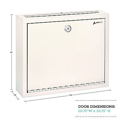 AdirOffice Large Size Steel Multi-Purpose Secure Drop Box, 12 x 3 x 10, White (ALHI63103WHI)
