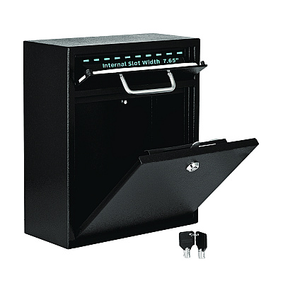 AdirOffice Medium Ultimate Wall Mounted Mail Box, 10.4 x 4.5 x 12, Black (ALHI63105BLK)