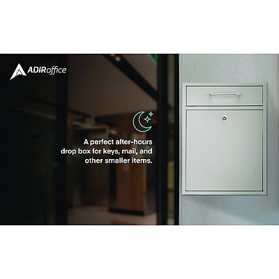 AdirOffice Large Ultimate Secure Drop Box Wall Mounted Mail Box, 11.2 x 4.7 x 16.2, White (ALHI63104WHI)