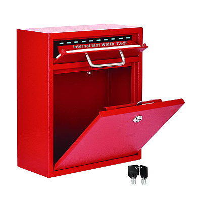 AdirOffice Medium Ultimate Wall Mounted Mail Box, 10.4 x 4.5 x 12, Red (ALHI63105RED)