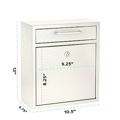 AdirOffice Medium Ultimate Wall Mounted Mail Box, 10.4 x 4.5 x 12, White (ALHI63105WHI)
