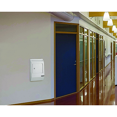 AdirOffice Heavy-Duty Weatherproof Secured Secure Drop Box, 10 x 4 x 16.3, White (ALHI63113WHI)