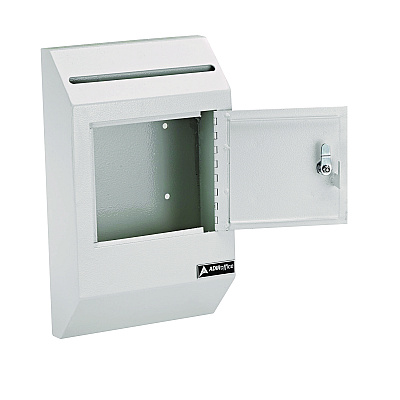 AdirOffice Heavy-Duty Weatherproof Secured Secure Drop Box, 10 x 4 x 16.3, White (ALHI63113WHI)