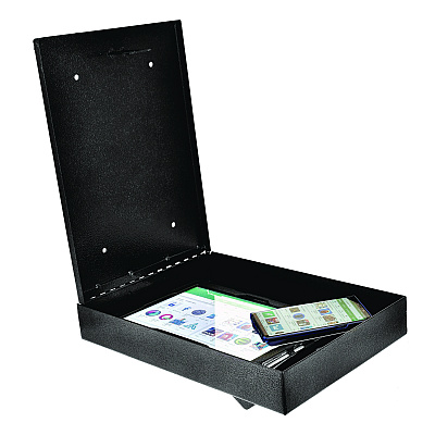 AdirOffice Large Wall Mounted Weatherproof Steel Secure Drop Box, 11 x 2.4 x 16, Black (ALHI63114BLK)