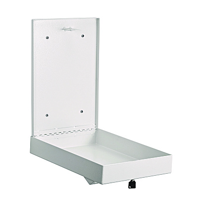 AdirOffice Large Wall Mounted Weatherproof Steel Secure Drop Box, 11 x 2.4 x 16, White (ALHI63114WHI)