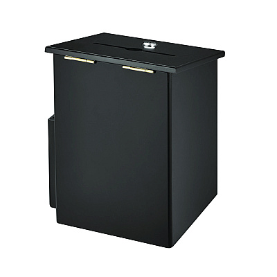 AdirOffice Squared Wood Locking Suggestion Box, 7.25 x 7.5 x 10, Medium Density Fiberboard, Black (ALHI63201BLK)