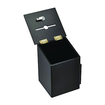 AdirOffice Squared Wood Locking Suggestion Box, 7.25 x 7.5 x 10, Medium Density Fiberboard, Black (ALHI63201BLK)