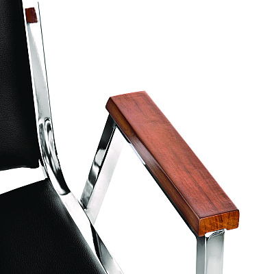 AdirOffice Vinyl Chrome Frame Stackable Office Chair, 16.5 x 22 x 32, Black Seat, Black Back, Chrome Base (ALHI63802BK)