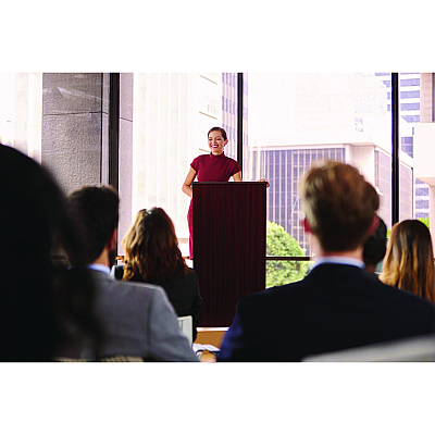 AdirOffice Wood Stand-up Podium Lectern Speaker Stand, 23 x 15 x 45.8, Mahogany (ALHI66101)