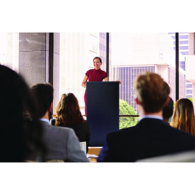 AdirOffice Wood Stand-up Podium Lectern Speaker Stand, 23 x 15 x 45.8, Black (ALHI66101BLK)