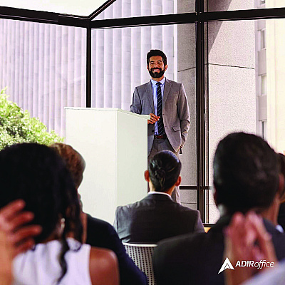 AdirOffice Wood Stand-up Podium Lectern Speaker Stand, 23 x 15 x 45.8, White (ALHI66101WHI)