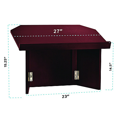 AdirOffice Foldable Tabletop Podium Lectern Speaker Stand, 27 x 16 x 19, Mahogany (ALHI66105MA)