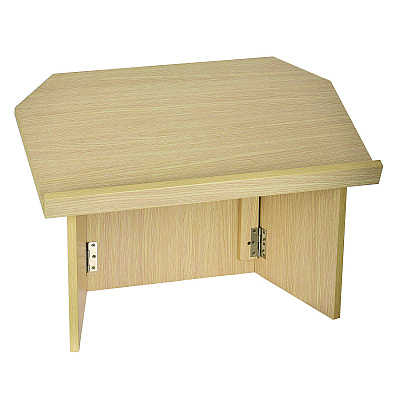AdirOffice Foldable Tabletop Podium Lectern Speaker Stand, 27 x 16 x 19, Medium Oak (ALHI66105MEO)