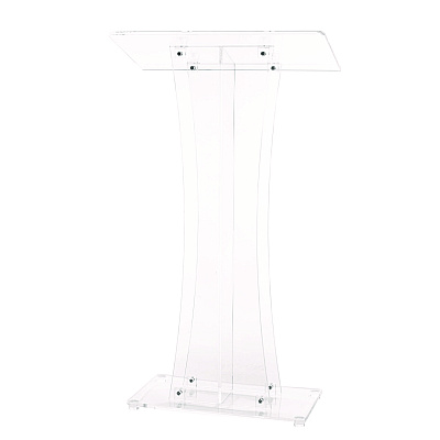 AdirOffice Acrylic Stand-Up Podium Lectern Speaker Stand, 26 x 13 x 47, Clear (ALHI66102)