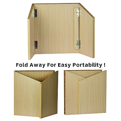 AdirOffice Foldable Tabletop Podium Lectern Speaker Stand, 27 x 16 x 19, Medium Oak (ALHI66105MEO)