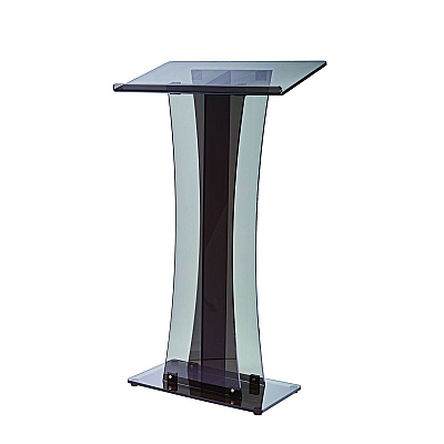 AdirOffice Acrylic Stand-Up Podium Lectern Speaker Stand, 26 x 13 x 47, Black (ALHI66102BLK)