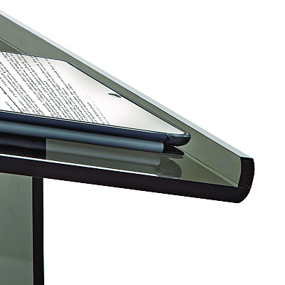 AdirOffice Acrylic Stand-Up Podium Lectern Speaker Stand, 26 x 13 x 47, Black (ALHI66102BLK)