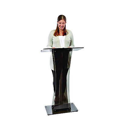 AdirOffice Acrylic Stand-Up Podium Lectern Speaker Stand, 26 x 13 x 47, Black (ALHI66102BLK)