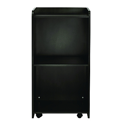 AdirOffice Wood Mobile Presentation Lectern Speaker Stand with Shelves, 22.44 x 16.53 x 45.98, Black (ALHI66107BLK)