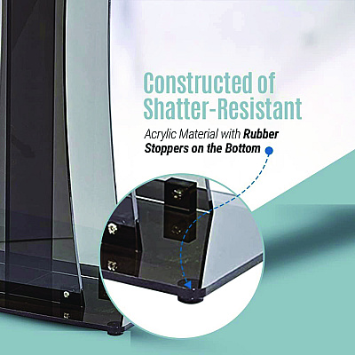 AdirOffice Acrylic Stand-Up Podium Lectern Speaker Stand, 26 x 13 x 47, Black (ALHI66102BLK)
