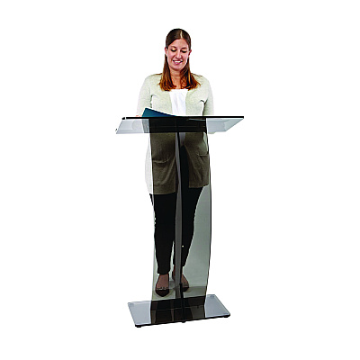 AdirOffice Acrylic Slanted Podium Lectern Speaker Stand, 26.75 x 12.5 x 47, Black (ALHI66103BLK)