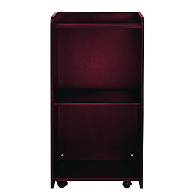 AdirOffice Wood Mobile Presentation Lectern Speaker Stand with Shelves, 22.44 x 16.53 x 45.98, Mahogany (ALHI66107MA)