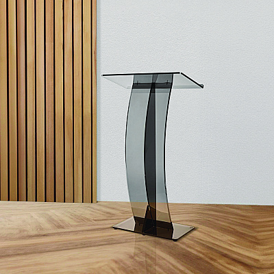 AdirOffice Acrylic Slanted Podium Lectern Speaker Stand, 26.75 x 12.5 x 47, Black (ALHI66103BLK)