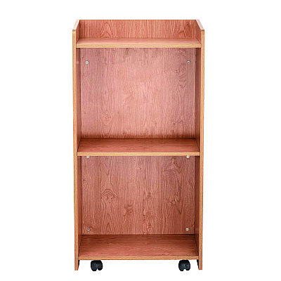 AdirOffice Wood Mobile Presentation Lectern Speaker Stand with Shelves, 22.44 x 16.53 x 45.98, Medium Oak (ALHI66107MEO)