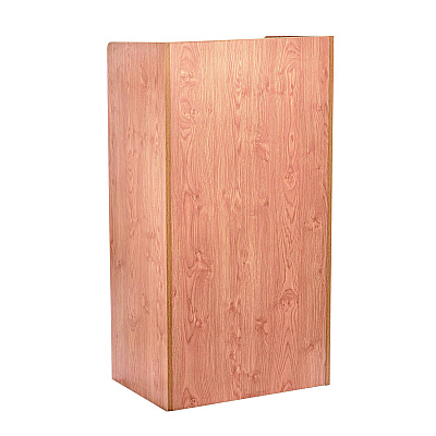 AdirOffice Wood Mobile Presentation Lectern Speaker Stand with Shelves, 22.44 x 16.53 x 45.98, Medium Oak (ALHI66107MEO)