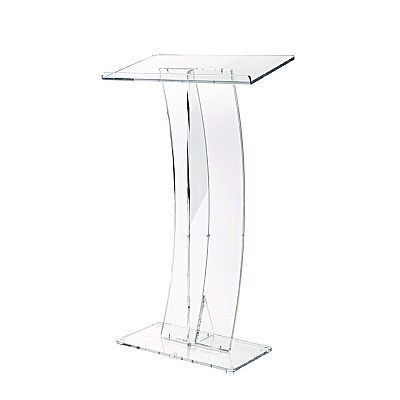 AdirOffice Acrylic Slanted Podium Lectern Speaker Stand, 26.75 x 12.5 x 47, Clear (ALHI66103CLR)