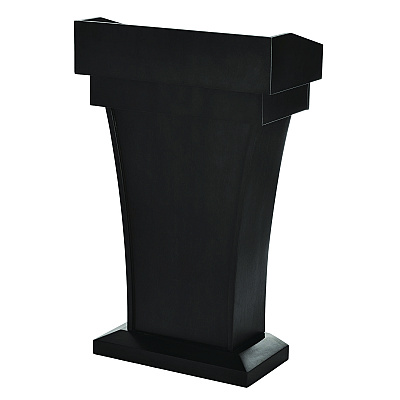 AdirOffice Wood Stand-Up Podium Lectern Speaker Stand with Drawer and Storage Area, 27.55 x 14 x 43.3, Black (ALHI661012BLK)