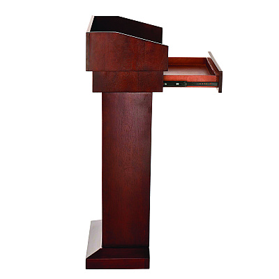 AdirOffice Wood Stand-Up Podium Lectern Speaker Stand with Drawer and Storage Area, 27.55 x 14 x 43.3, Cherry (ALHI661012CH)