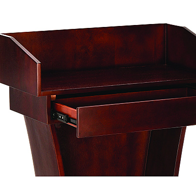 AdirOffice Wood Stand-Up Podium Lectern Speaker Stand with Drawer and Storage Area, 27.55 x 14 x 43.3, Cherry (ALHI661012CH)