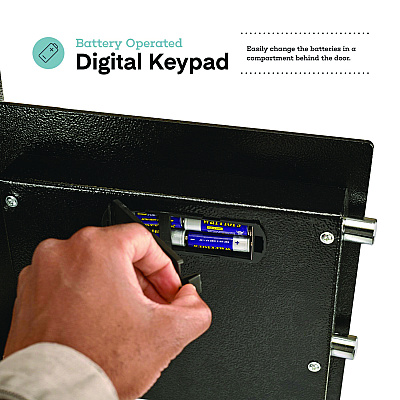 AdirOffice 1.1 cu ft Steel Digital Secure Money Deposit Safe with Digital keypad, 15.3 x 13.5 x 19, Black (ALHI670200BLK)
