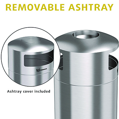 HLS Commercial Extra-Large Dual Side-Entry Trash Can, Indoor, 50 gal, Stainless Steel, Silver (HLMHLS50DSI)