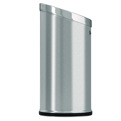 HLS Commercial Beveled Open Top Trash Can, 15 gal, Stainless Steel, Silver (HLMHLSC04G15A)