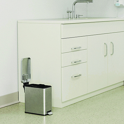 HLS Commercial Step Pedal Trash Can, 3 gal, Plastic/Stainless Steel, Silver (HLMHLSS03R)