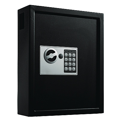 AdirOffice Steel Digital Lock Key Cabinet, 40-Key, 13 x 4 x 14.3, Stainless Steel 304, Black (ALHI68040BLK)
