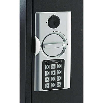 AdirOffice Steel Digital Lock Key Cabinet, 60-Key, 13 x 2.6 x 17, Stainless Steel 304, Black (ALHI68060BLK)
