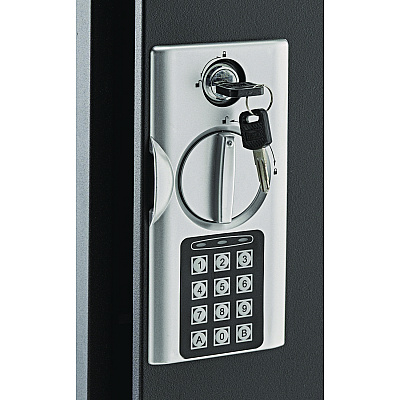 AdirOffice Steel Digital Lock Key Cabinet, 60-Key, 13 x 2.6 x 17, Stainless Steel 304, Black (ALHI68060BLK)