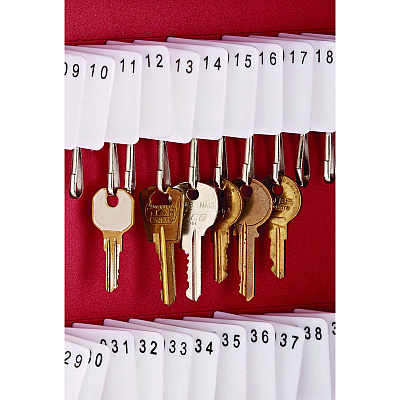 AdirOffice Steel Digital Lock Key Cabinet, 60-Key, 13 x 2.6 x 17, Stainless Steel 304, Red (ALHI68060RED)